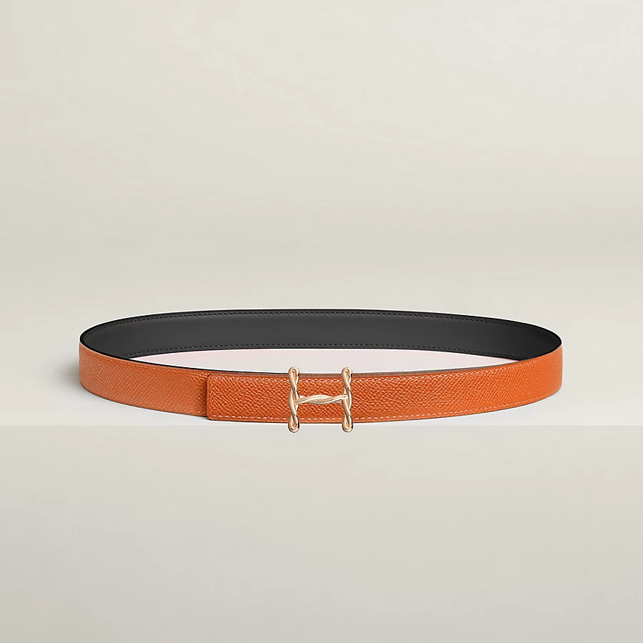 H Torsade belt buckle & Reversible leather strap 24 mm - Image 1